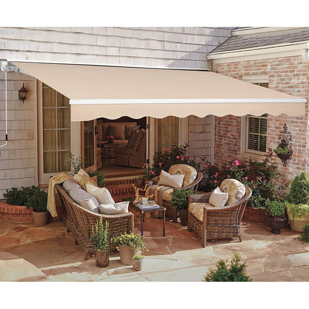 Veikous Manual Retraction Slope Patio Awning & Reviews Wayfair